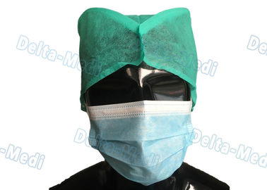 病院のための背部タイプの緑の医学の使い捨て可能な外科帽子の非編まれたタイ