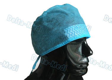 青く使い捨て可能な外科医の帽子、Sweatbandが付いているPP/SMSの使い捨て可能な外科帽子