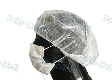 円形白く使い捨て可能なBouffant外科帽子/きっかり伸縮性がある高い空気透磁率