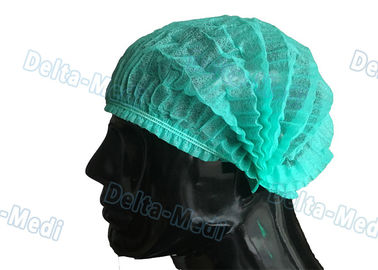 緑の単一の伸縮性がある使い捨て可能な暴徒の帽子、Bouffant Disposable Hair Cover博士