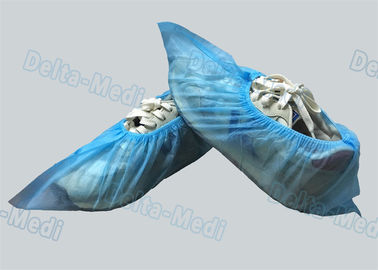 PP/SMSの青の病院/実験室のための非編まれた使い捨て可能な外科靴カバー