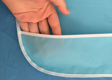 ヴェルクロ青い色45 x 48cmのCPEの防水使い捨て可能な歯科胸当て
