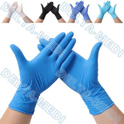 白い非生殖不能の粉にされたニトリルの検査の手袋