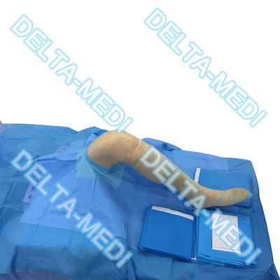 SMFの使い捨て可能な膝のArthroscopyのパックが付いている開きのまわりの青いPPのPEの使い捨て可能な外科パック
