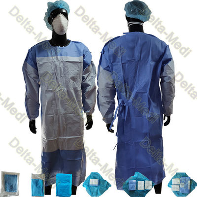 医学の使い捨て可能な補強されたSMSの標準の手術衣の編まれた袖口