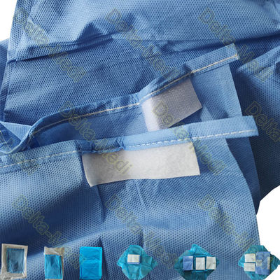 編まれる青い使い捨て可能な手術衣50*80cmの強力な引張強さを平手打ちする