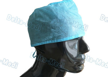 ステッチの糸が付いている背部青PPの使い捨て可能な外科帽子の塵の証拠のタイ