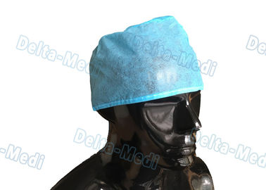 ステッチの糸が付いている背部青PPの使い捨て可能な外科帽子の塵の証拠のタイ