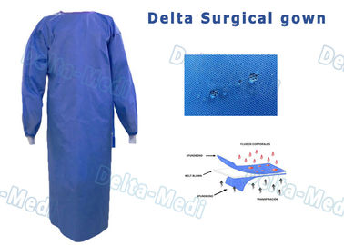 環境に優しい編まれた袖口が付いているSMSの使い捨て可能な手術衣