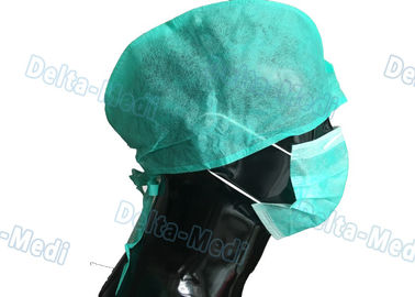 病院のための背部タイプの緑の医学の使い捨て可能な外科帽子の非編まれたタイ