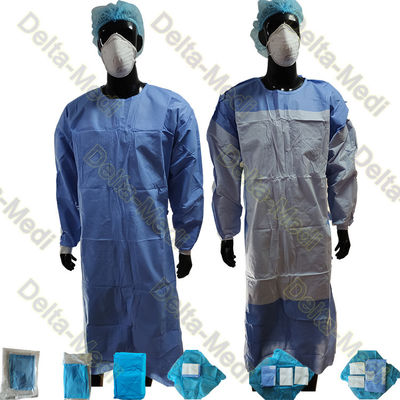 医学の使い捨て可能な補強されたSMSの標準の手術衣の編まれた袖口